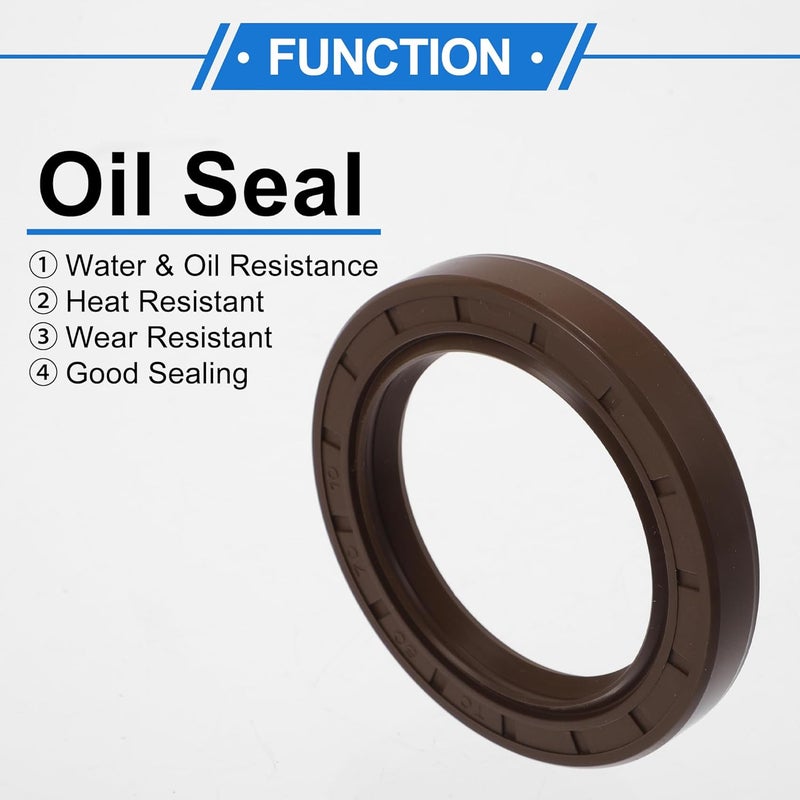 VekAuto Universal Oil Seal TC Double Lip W Steel Spring Seal Ring Rotary Shaft Seal 50x70x10mm High Pressure FKM Rubber Brown 2 Pcs - Image 3